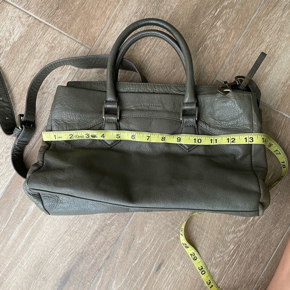 Liebeskind Berlin Grey Green Leather Tote Bag Satchel Purse with Shoulder Strap - Picture 14 of 16